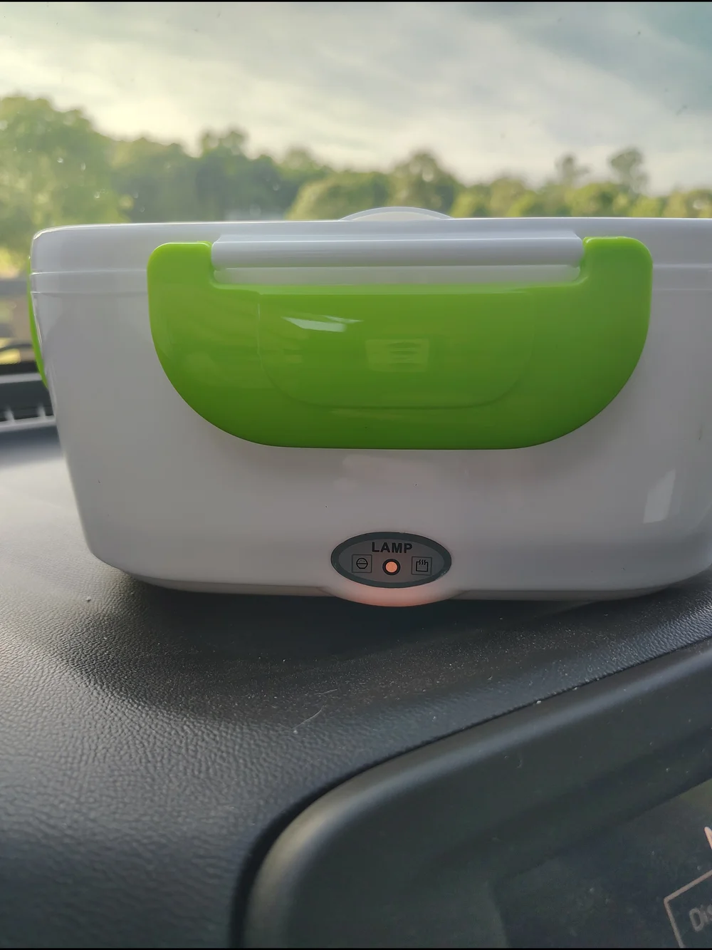 Portable Electric Lunch Box with Green Handle
